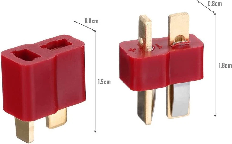 20Pc T Plug Male & Female Connectors Deans Style For RC LiPo Battery Car Plane - Image 3 of 4