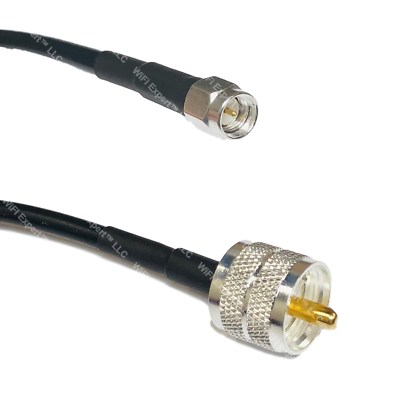 RG58 Silver SMA MALE to PL259 UHF Male Coax RF Cable USA Lot