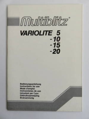 Multiblitz Bedienungsanleitung Variolite 5/10/15/20  - D/GB/F/E/I/NL/Swedish