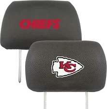 NFL Kansas City Chiefs Headrest Cover Double Side Embroidered Pair by Fanmats