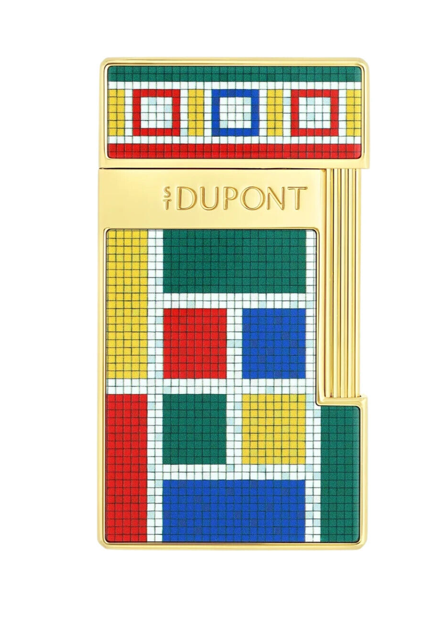 ST DUPONT CASABLANCA MOSAIC GOLD LACQUER BIGGY CIGAR LIGHTER