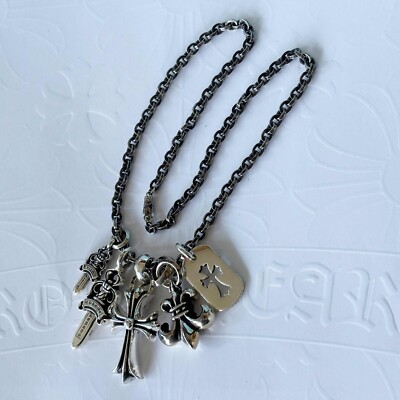 Chrome Hearts Paper Chain Necklace 20 inch (50cm) With 5 Charms | eBay