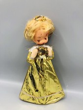 VTG 1950s CELLULOID GOLD ANGEL CHRISTMAS TREE TOPPER TABLE  8 1/2" JAPAN MCM
