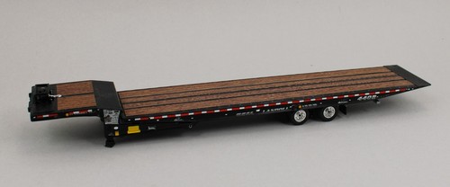 DCP 1:64 *BLACK* Peterbilt 389 Day Cab Semi w/LANDOLL 440 Traveling Axle Trailer - Picture 7 of 9