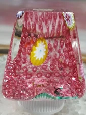 Murano Glass / Fratelli Toso Paperweight * Millefiori Bullicante Squared MKH 77