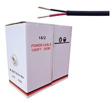 1000FT Black Jacket 18/2 Power Cables Wire Cord 18 AWG CCTV/Alarm/Control Cable