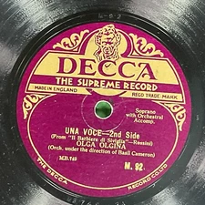 Olga Olgina, Una Voice, 78 RPMm Record