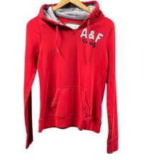 Abercrombie  Fitch NY Hoodie Sweatshirt Women Large Red Pullover Activewear Top