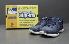 Skechers Slip-ins Women 6 Blue Memory Foam Slip-on Sneaker Shoe New/Box 149937