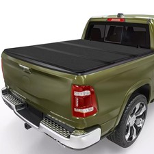 6.6ft Hard Tri-fold Truck Bed Tonneau Cover W Lights For 09-25 Dodge Ram 1500