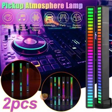 2x RGB Sound-Activated Music Rhythm Car Ambient Light Gaming or Party Atmosphere