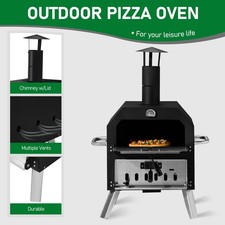 2 Layer Outdoor Pizza Oven Wood Fired with Stone Rack for Camping BBQ outdoor