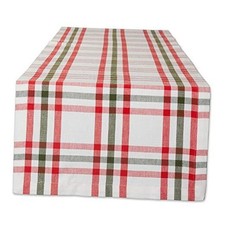Jolly Christmas Tree Collection Holiday Table Runner, 14x108" Christmas Plaid