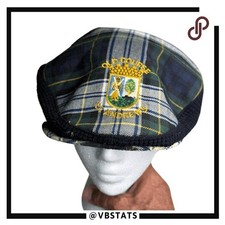 Men's Old Course St. Andrews Embroidered Plaid Flat Cap Hat Green Black One Size