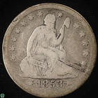 1853 with Arrows and Rays Liberty Seated Quarter - Good Details