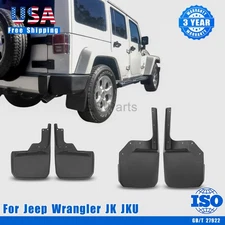 4x Front & Rear Splash Flares Guards Mud Flap For Jeep Wrangler JK 2007-2018