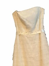 New BCBG Max Azria Size 12 Ivory Strapless Wedding Prom Party Formal Layer Dress