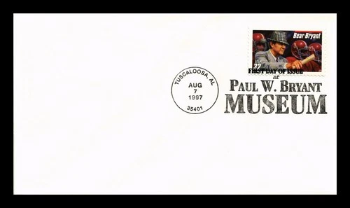 DR JIM STAMPS US COVER BEAR BRYANT LEGENDARY FOOTBALL COACHES FDC UNCACHETED