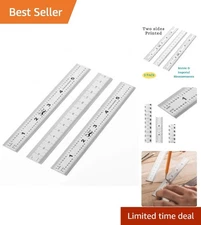 Versatile 3 Pack of 6 Inch Machinist Rulers - Precision Made in Stainless Steel