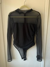 Lulus Long Sleeve Ruched Mesh Bodysuit