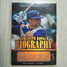 Chris Stewart 2007 Exquisite Rookie Auto 1of1 Baseball Card Collectible. rookie card picture