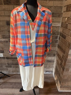 Herman Marcus Vintage 1960s Day Dress & Jacket Plaid Size 10 Plaid 101024
