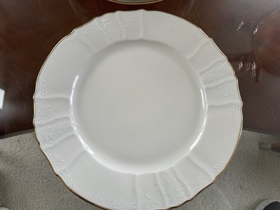 Formalities Baum Bros Bernadotte Ivory 12'' White Gold Dinner Charger Plate 4pc.