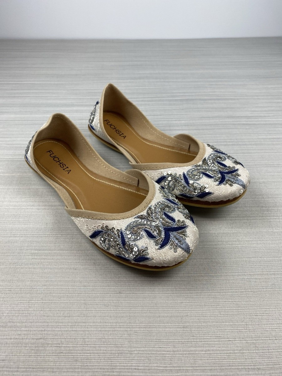 Fuchsia Women's Beaded Ballet Flats Shoes Handmade Artisan Luxury NEW | eBay