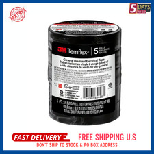 Temflex 3/4 In. X 60 Ft. 1700 Electrical Tape Black 5-Pack 