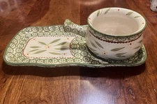 Temptations Soup & Sandwich Snack Tray &Bowl By Tara Old World