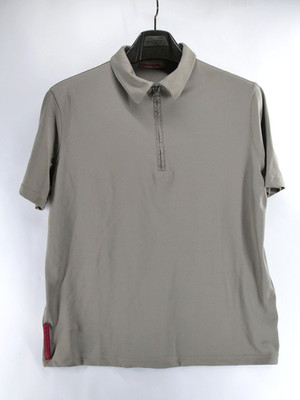 Vintage Prada Sport Linea Rossa 1/4 Zip Short Sleeve Shirt Mens Large Red Tab