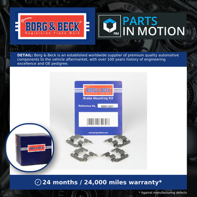 Brake Pad Fitting Kit fits KIA CEED ED Rear 06 to 12 B&B DA0169400 Quality New