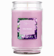 Mainstays Lilac Breeze Scented Single-Wick Large Glass Jar Candle, 20 oz