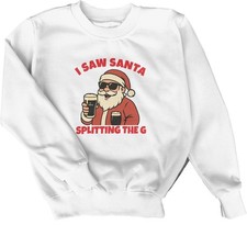I SAW SANTA SPLITTING THE G Sweatshirt | Funny Guinness Alcohol Christmas Jumper