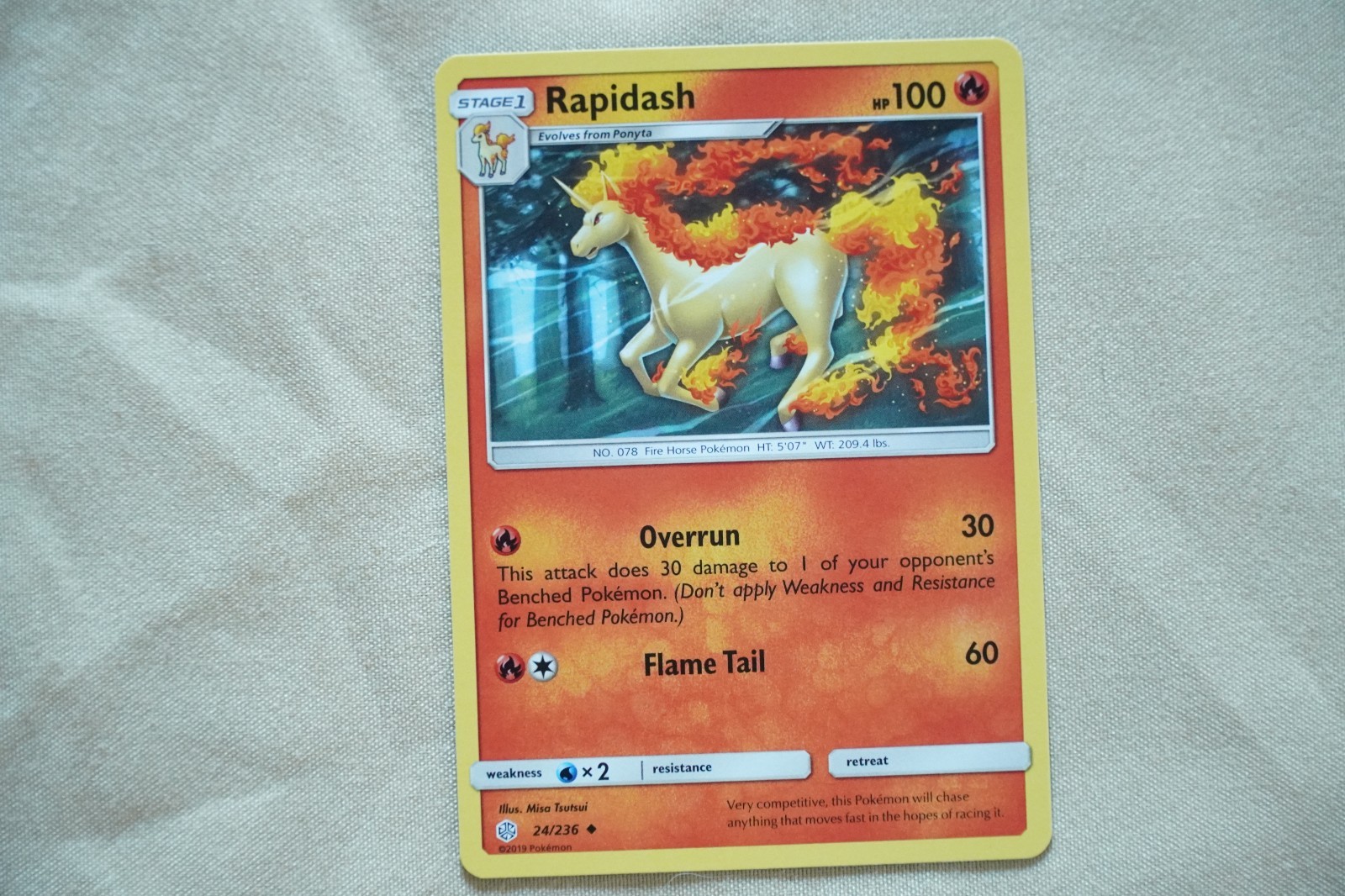 Pokemon SM - Cosmic Eclipse Rapidash 24/236 NM