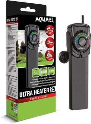 Aquael Ultra Heater 25W Aquarium Heater 3 7 Gallon Fresh/Saltwater NEW