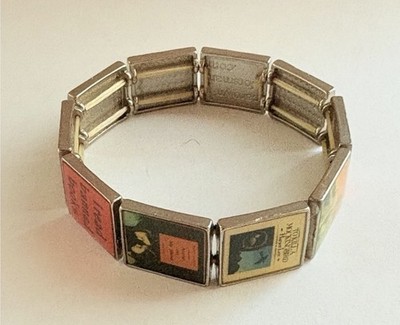 Vintage Carolyn Forsman Banned Books Bracelet 7'' Stretch RARE