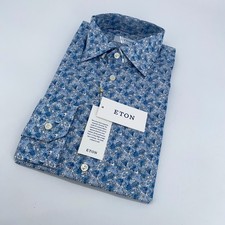 Eton Dress Shirt Men M 15 1/2 - 39 Multi Floral Signature Twill Contemporary Fit