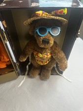 FAO SCHWARZ 5th Ave. 4 SEASONS TEDDY BEAR with Trunk and Outfits VG Condition