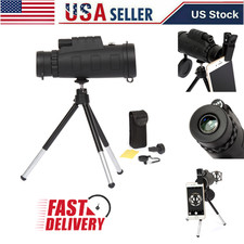 40x60 HD Monocular Telescope with Tripod Phone Clip Built-in Compass for Outdoor