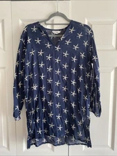 Lexi York Womens Medium Navy Dress Starfish Coastal Dress