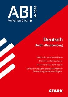 STARK Deutsch - Abi - Auf einen Blick! 2026 Berlin/Brand... | Buch | Zustand gut