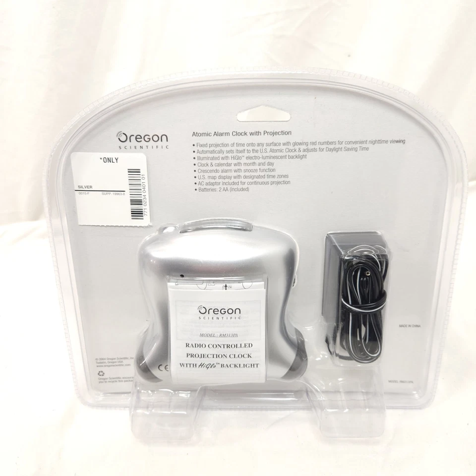 Reloj despertador de proyección atómica autoajustable Oregon Scientific RM313PA nuevo sellado Foto 3 de 3