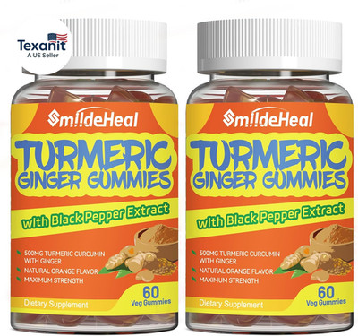 Turmeric Curcumin Gummies 500Mg, with Turmeric Root Extract, Ginger Root, Black