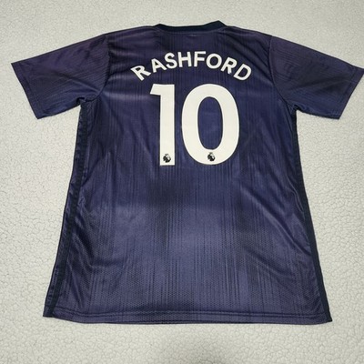 Rashford Manchester United Adidas 2018/2019 Third Kit Soccer Jersey Mens Large