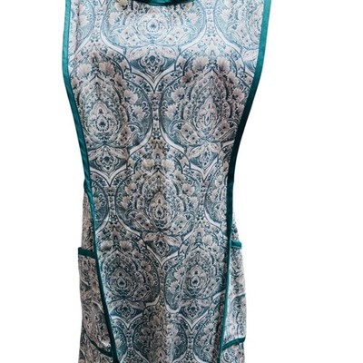Handmade 100% cotton Green Paisley Cross Back Apron