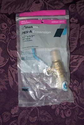 Sharkbite - PEX-A Brass Expansion Ball Valve 1/2''x1/2'' Sealed package NOS