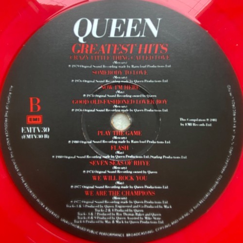 RARE - QUEEN-GREATEST HITS - RED VINYL -OC 062-78 041,EMTV30,VINYL LP ALBUM - Picture 5 of 6
