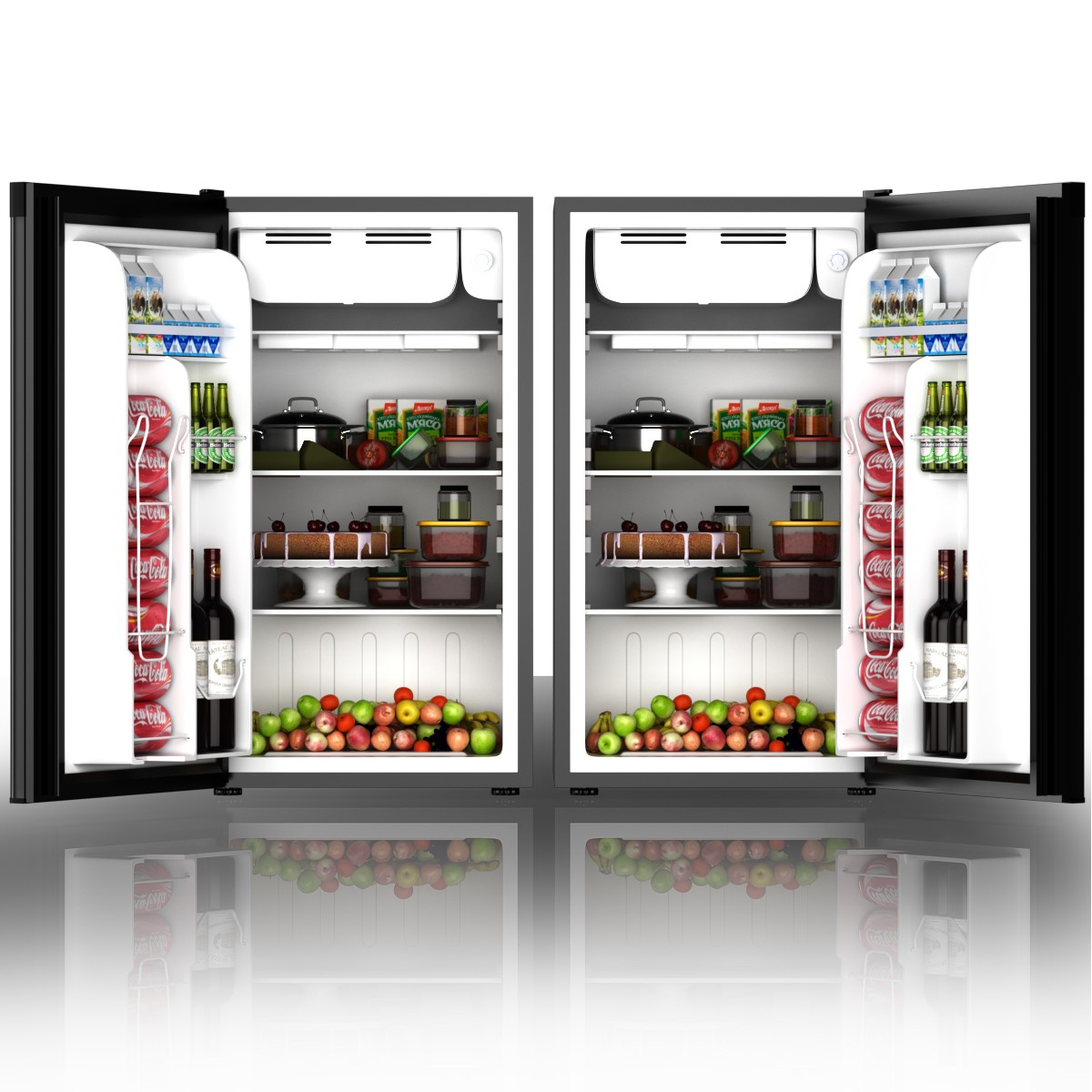 3.2 Cu.Ft. Compact Refrigerator Mini Dorm Small Fridge Freezer Reversible Door