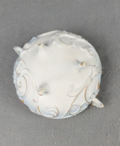 Vintage Biskuitporzellan 3 Fuß Schmuck Kommode Schatulle Cherub Capodimonte Stil Rosen - Bild 7 von 11